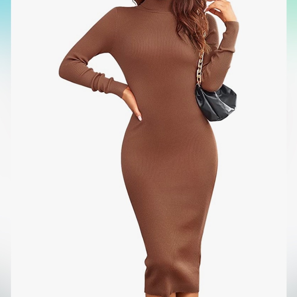 Brown midi dress
